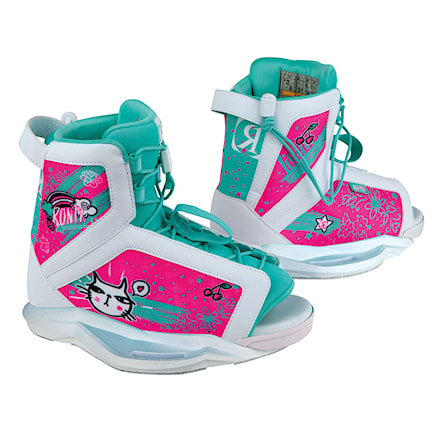 Wakeboard Binding Ronix August Girls white/turquoise/pink 2019 - 1