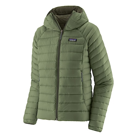 Winter Jacket Patagonia W's Down Sweater Hoody terrain green 2025 - 3
