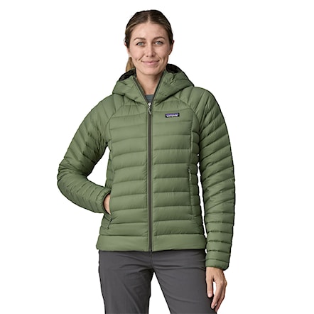 Winter Jacket Patagonia W's Down Sweater Hoody terrain green 2025 - 1