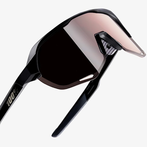 Bike brýle 100% S2 soft tact black | hiper crimson silver mirror 2025 - 3