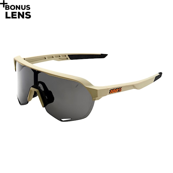 Okulary rowerowe 100% S2 soft tact quicksand | smoke 2020 - 1