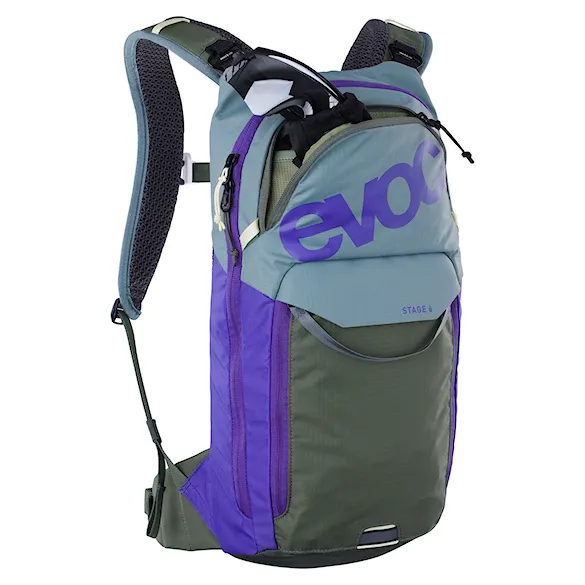 Bike batoh EVOC Stage 6 steel/violet/dark olive - 3