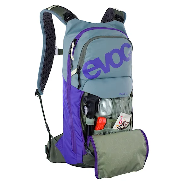 Bike batoh EVOC Stage 6 steel/violet/dark olive - 4