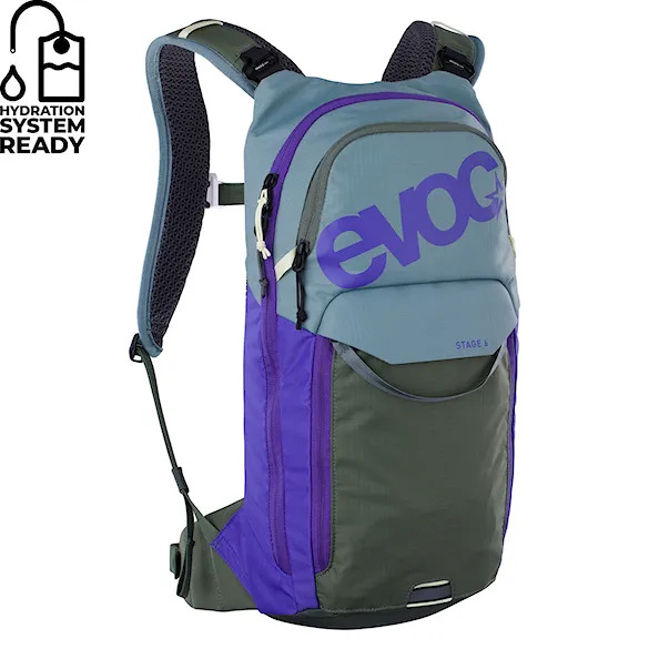 Bike batoh EVOC Stage 6 steel/violet/dark olive - 1