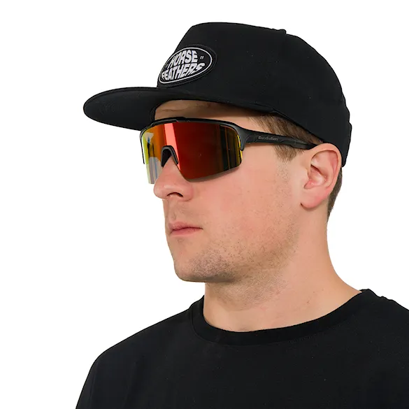 Bike brýle Horsefeathers Recoil matt black | mirror red - 2