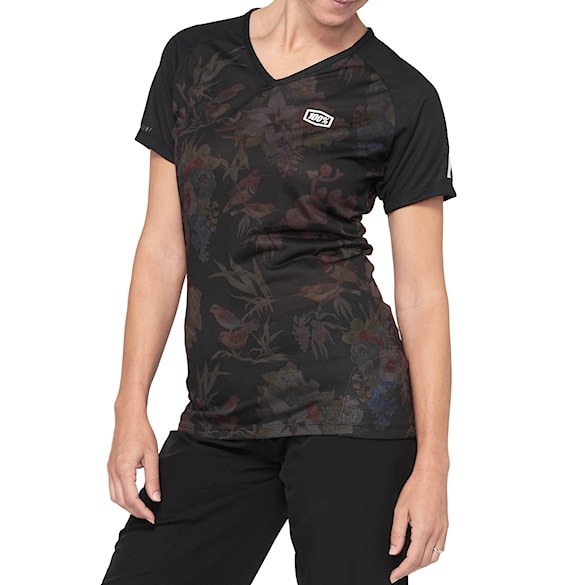 Bike Jersey 100% Wms Airmatic Jersey black floral 2021 - 3
