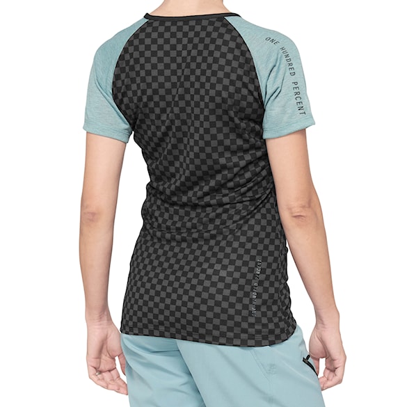 Bike dres 100% Wms Airmatic Jersey seafoam checkers 2021 - 2