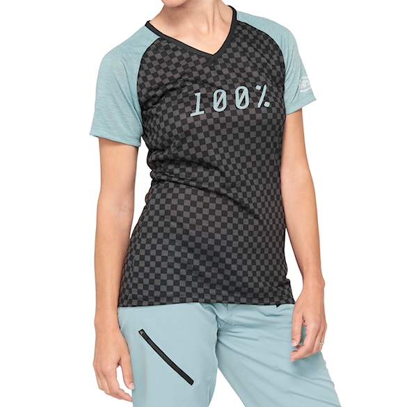 Bike dres 100% Wms Airmatic Jersey seafoam checkers 2021 - 3