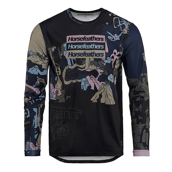 Bike koszulka Horsefeathers Quantum LS doodle 2026 - 1