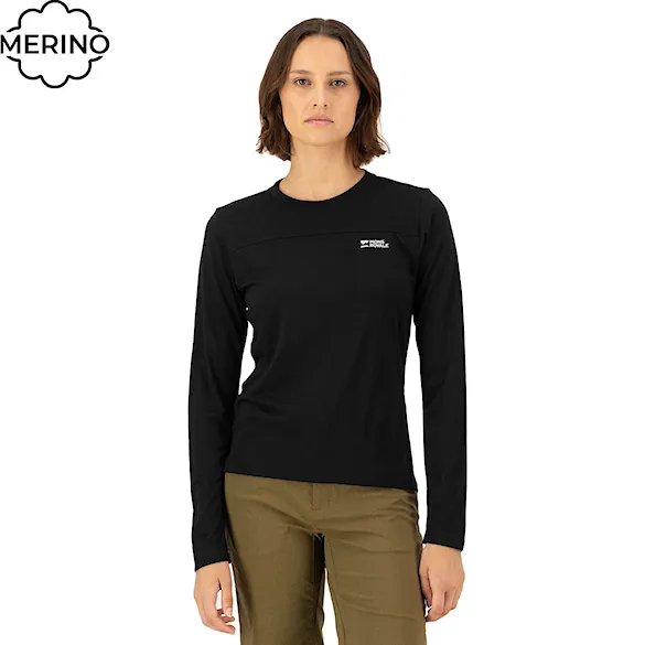 Bike Jersey Mons Royale Wms Diversion Merino Jersey LS black 2025 - 1