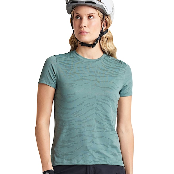 Bike koszulka Troy Lee Designs Wms Lilium SS Jersey tiger jacquard steel green 2024 - 3