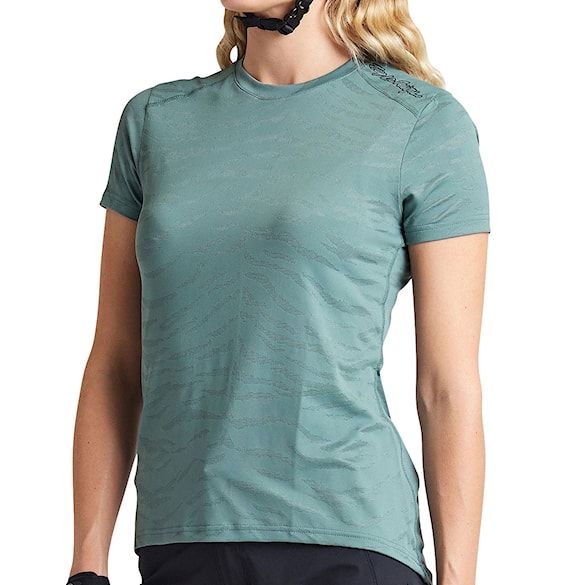 Bike koszulka Troy Lee Designs Wms Lilium SS Jersey tiger jacquard steel green 2024 - 1
