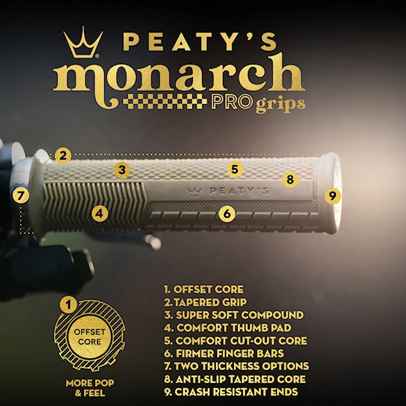 Bike chwyty Peaty's Monarch Pro Knurl Thick mint - 2