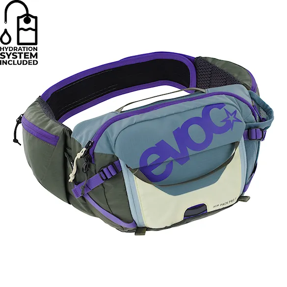 Bike Hip Bag EVOC Hip Pack Pro 3 + Hydration Bladder 1,5 steel/violet/dark olive - 1