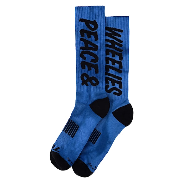 Bike ponožky Troy Lee Designs Performance peace & wheelies cobalt 2025 - 1