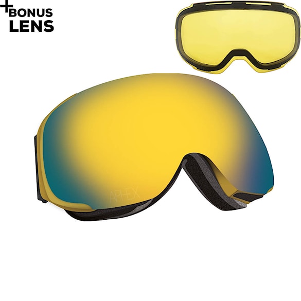 Snowboardové brýle Aphex Kepler matt mustard | revo gold+yellow 2021 - 1