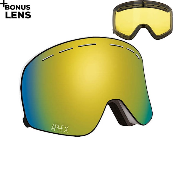 Gogle snowboardowe Aphex Virgo matt white | revo gold+yellow 2021 - 1