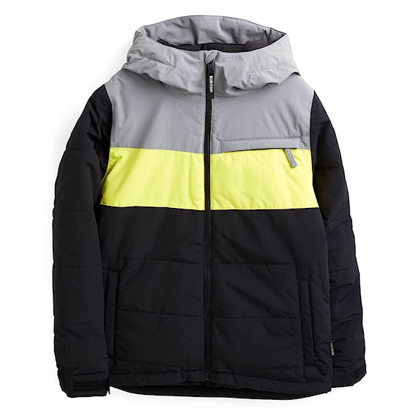 Kurtka snowboardowa Burton Boys Ropedrop true black/sharkskin/sulphur yel 2022 - 1