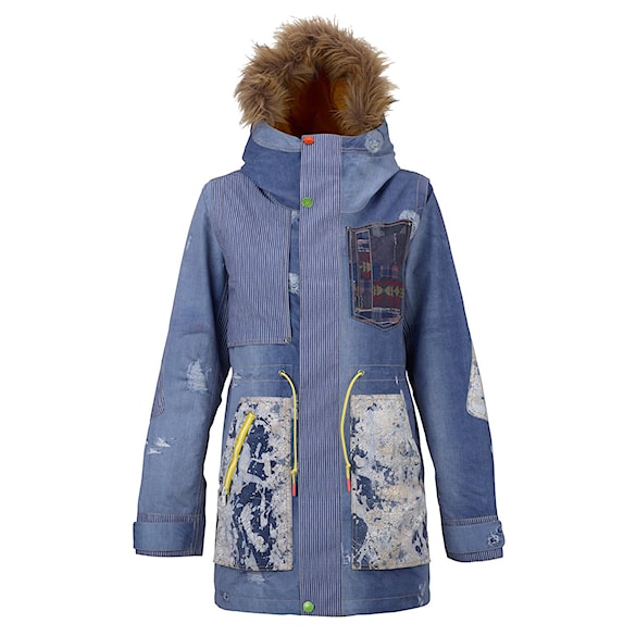 Bunda na snowboard Burton L.a.m.b. Riff Parka denim print 2017 - 1