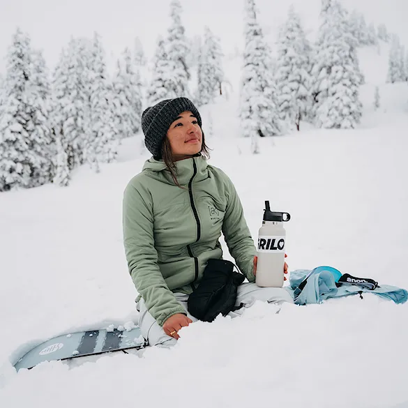 Bunda na snowboard Burton Wms [ak] Helium Hooded Stretch Insulated hedge green 2024 - 2
