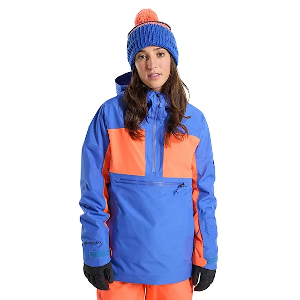 Bunda na snowboard Burton Wms Gore Pillowline Anorak amparo blue/tetra orange 2023 - 1