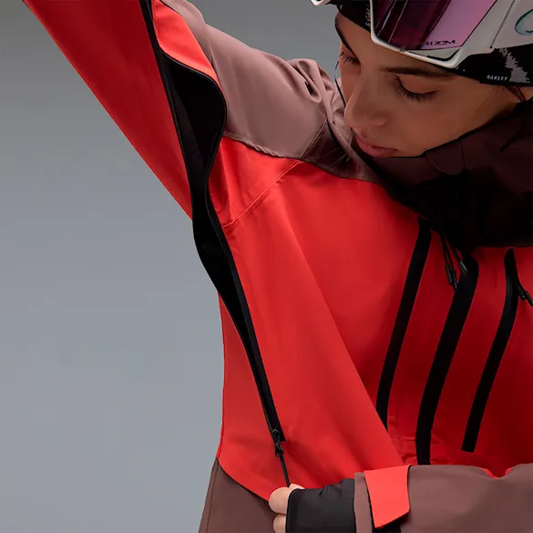Bunda na snowboard Oakley W. Kendall Rc Shell Jacket dark umber/hibiscus red 2027 - 4