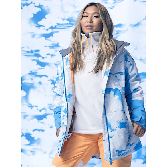 Bunda na snowboard Roxy Chloe Kim azure blue clouds 2024 - 9
