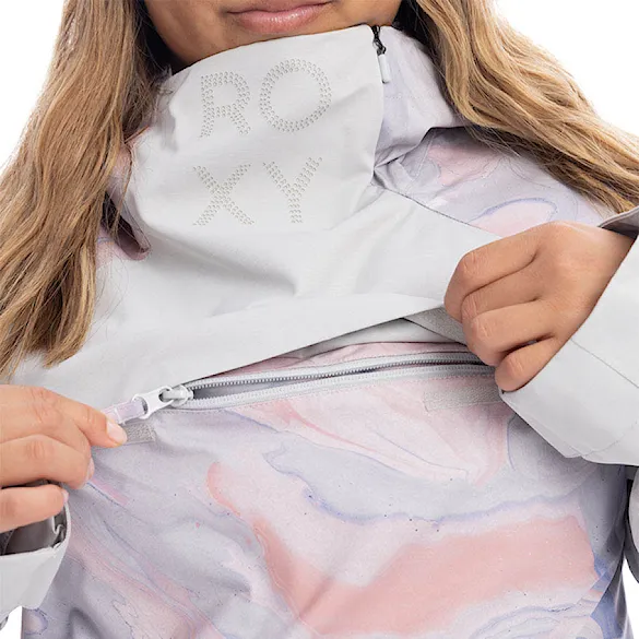 Bunda na snowboard Roxy Chloe Kim Overhead grey violet marble 2023 - 7