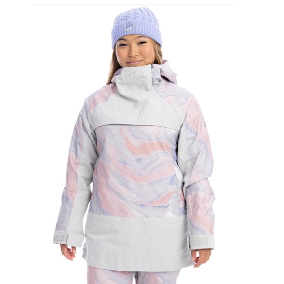Bunda na snowboard Roxy Chloe Kim Overhead grey violet marble 2023 - 1