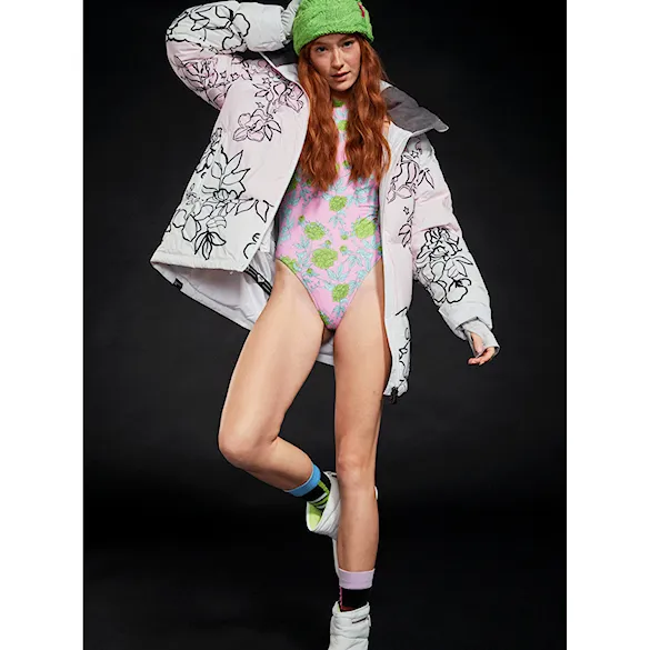 Snowboard Jacket Roxy X Rowley Puffer bright white laurel floral 2024 - 14