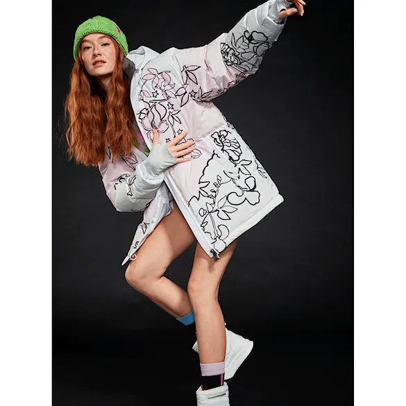 Snowboard Jacket Roxy X Rowley Puffer bright white laurel floral 2024 - 15