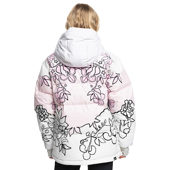 Kurtka snowboardowa Roxy X Rowley Puffer bright white laurel floral 2024 - 2