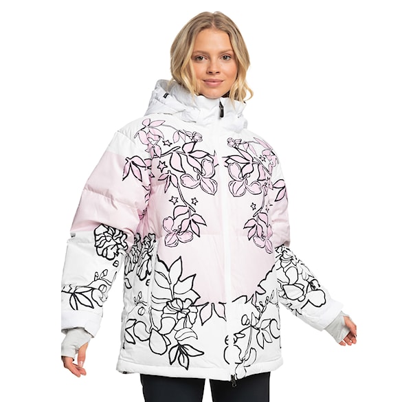 Kurtka snowboardowa Roxy X Rowley Puffer bright white laurel floral 2024 - 1