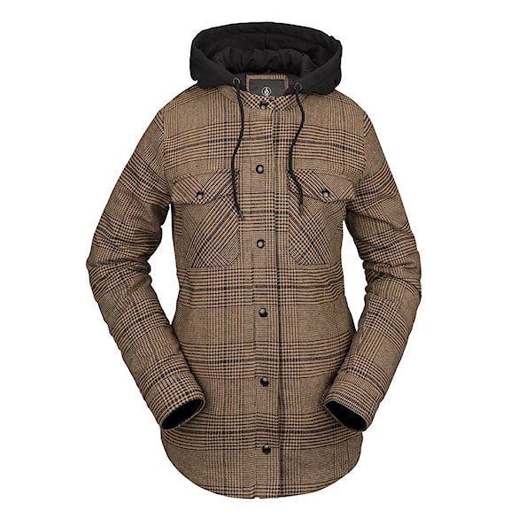 Kurtka snowboardowa Volcom Wms Hooded Flannel caramel 2023 - 5