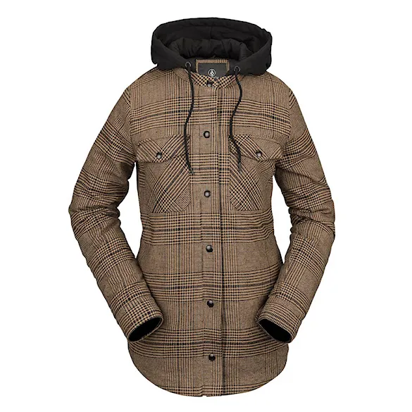 Kurtka snowboardowa Volcom Wms Hooded Flannel caramel 2023 - 5