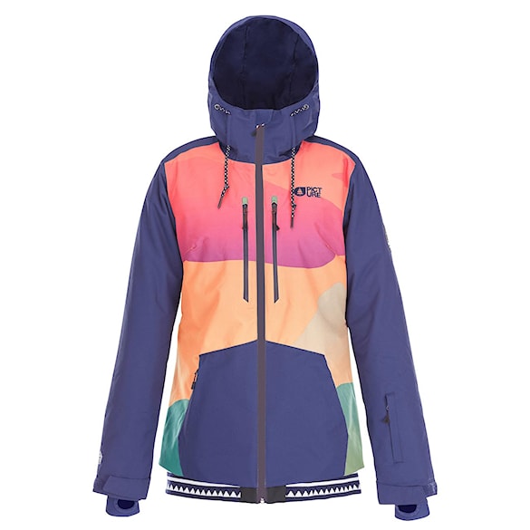 Bunda na snowboard Picture Lander Print orange print/dark blue sleeve 2018 - 1