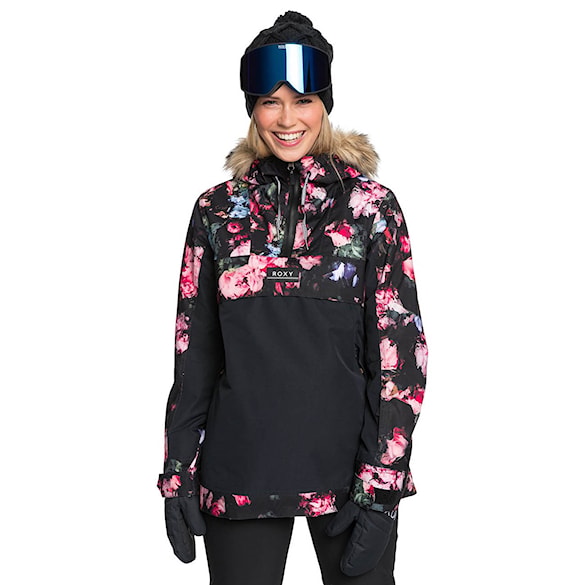 Bunda na snowboard Roxy Shelter true black blooming party 2021 - 1