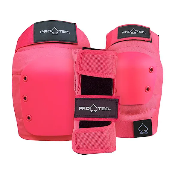 Ochraniacze kolan na deskorolkę Pro-Tec Street Adult 3-Pk Pad Set Open pink - 1