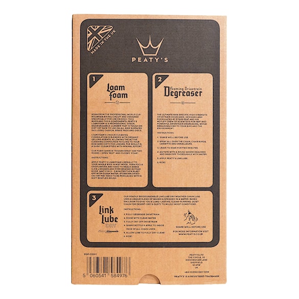 Bike Cleaner Peaty's Gift Pack - Wash Degrease Lubricate Dry - 5