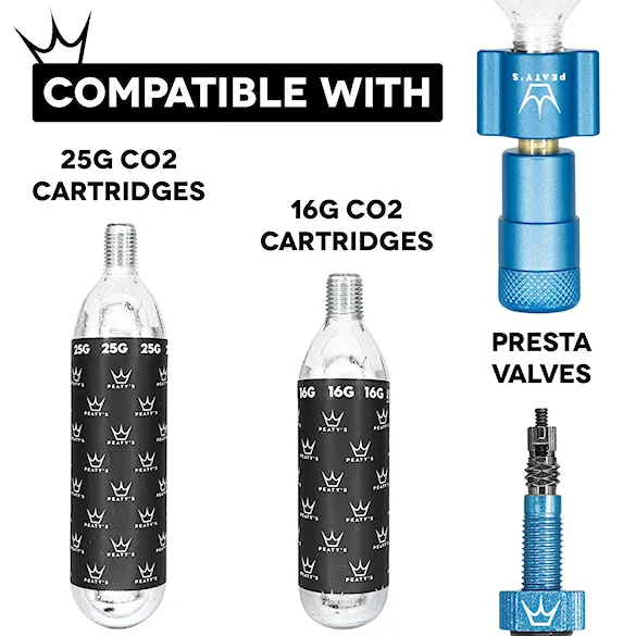 CO2 pumpa Peaty's Holeshot CO2 Tyre Inflator - Road & Gravel navy - 6