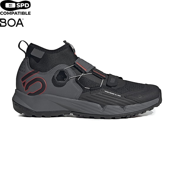 Bike Shoes Five Ten 5.10 Trailcross Pro Clip-In grey five/core black/red - 1