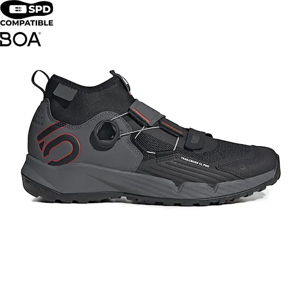 Bike Shoes Five Ten 5.10 Trailcross Pro Clip-In grey five/core black/red - 1