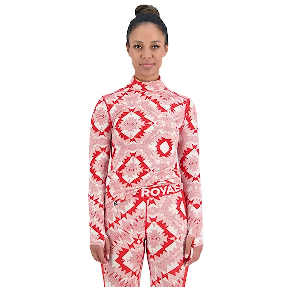 Tričko Mons Royale Wms Cascade Mock Neck LS retro red nordtek 2023 - 1