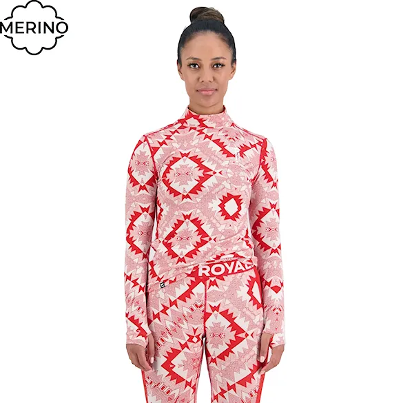 Tričko Mons Royale Wms Cascade Mock Neck LS retro red nordtek 2023 - 1