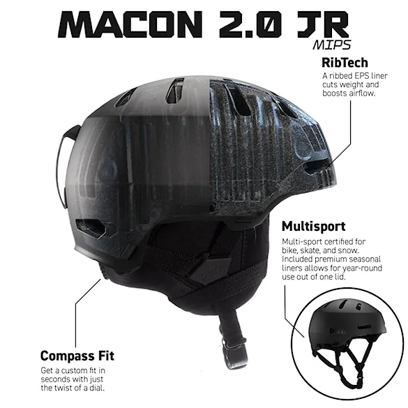 Snowboard Helmet Bern Macon 2.0 Jr. DVRT matte glacier 2026 - 4