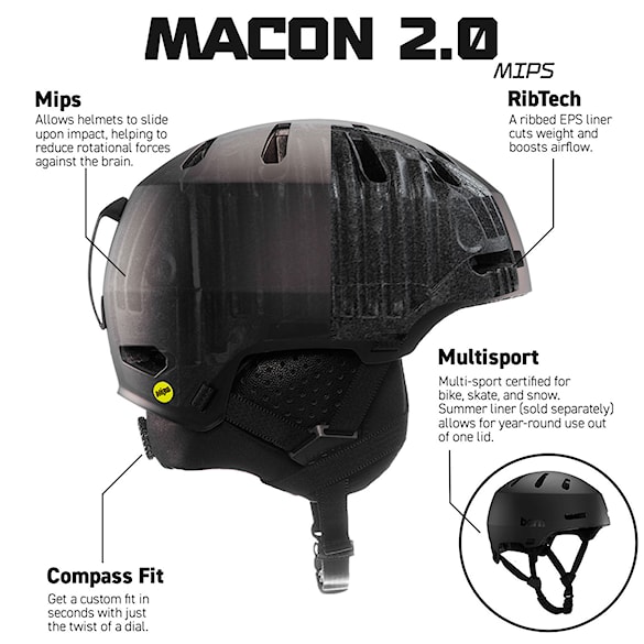 Prilba na snowboard Bern Macon 2.0 Mips matte grey 2026 - 5