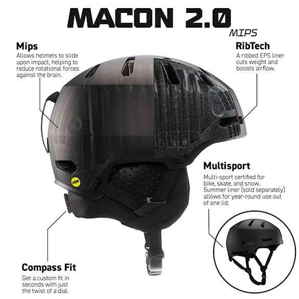 Prilba na snowboard Bern Macon 2.0 Mips matte grey 2026 - 5