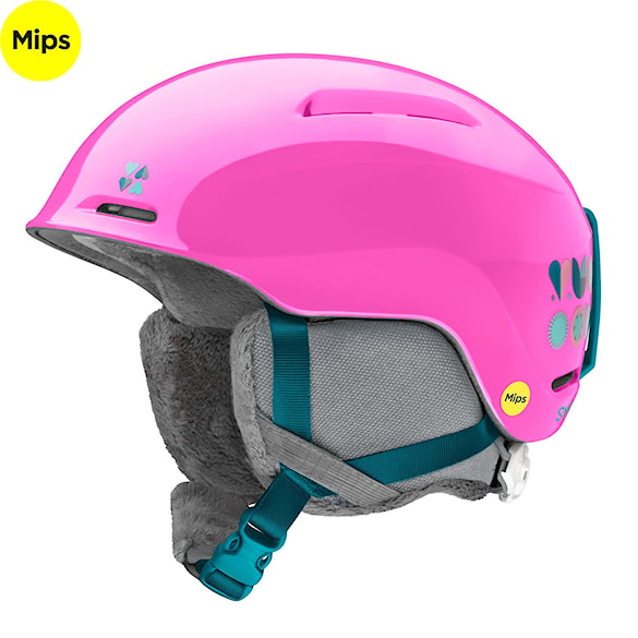 Snowboard Helmet Smith Glide Jr Mips vivid pink hearts 2026 - 1
