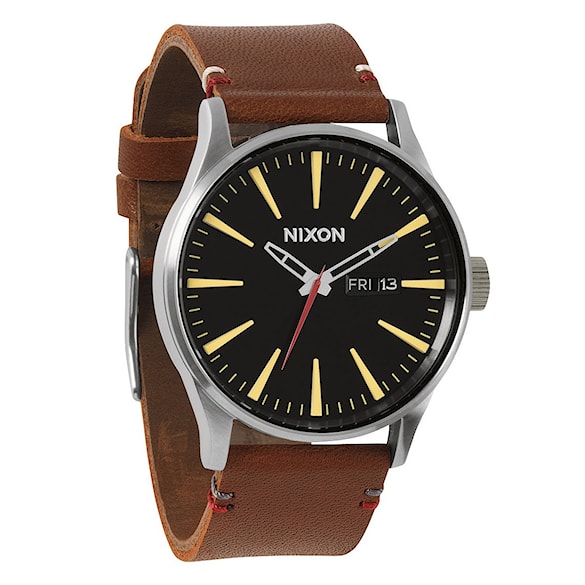Hodinky Nixon Sentry Leather black/brown 2014 - 1