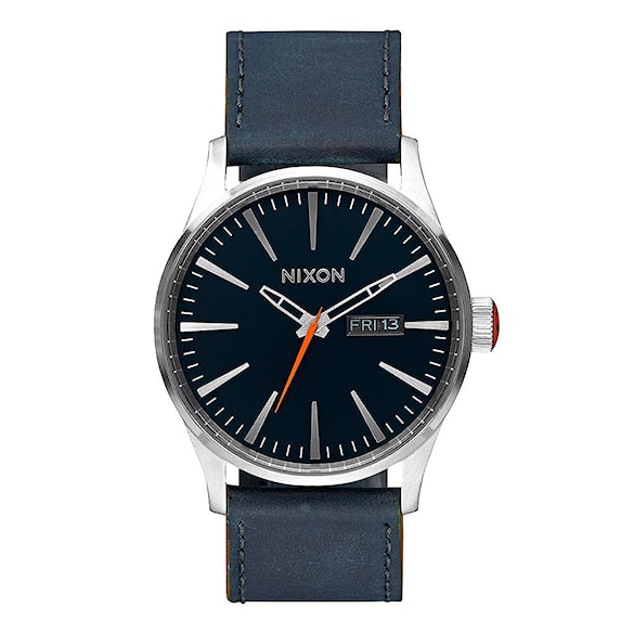 Hodinky Nixon Sentry Leather blue/orange 2016 - 1